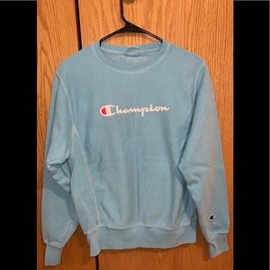 Sky blue mens champion sweatshirt. Worn a twice .
